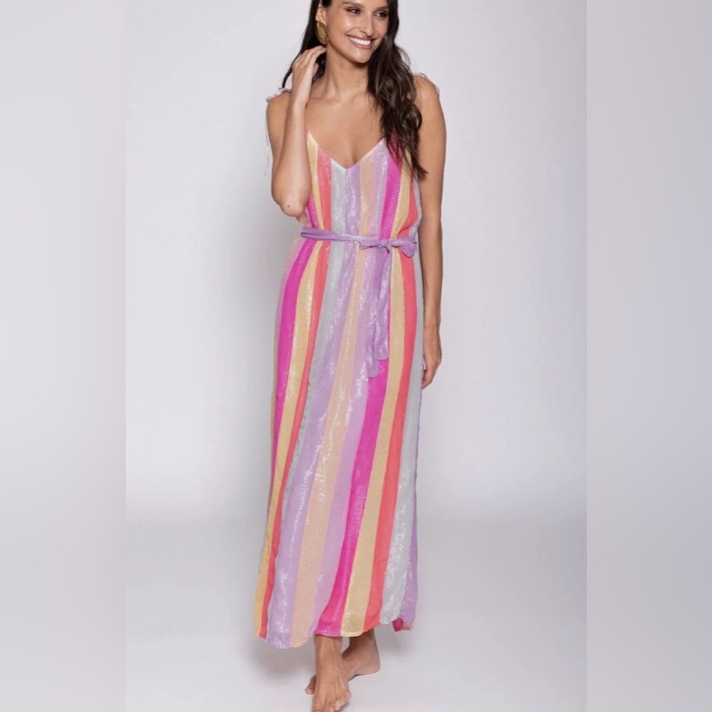 Sundress, Rainbow Striped, M/L - Picture 1 of 3